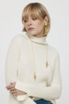 Soft white Cashmere handmade sweater front