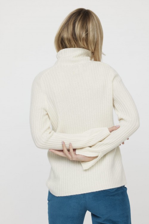 Soft white Cashmere handmade sweater back