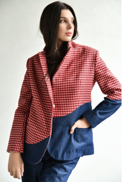 wool and cotton plaid blazer 5